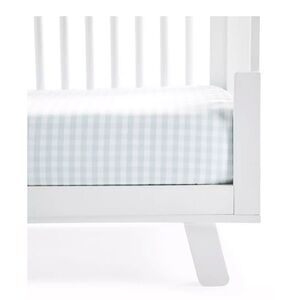 NEW Serena & Lily Sky Blue Gingham Crib Sheet